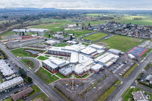 Enumclaw Senior High School aerial view.