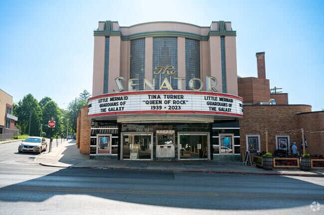 The beautiful Senator Theater is located in Cedarcroft neighborhood.
