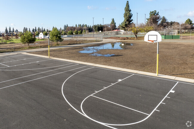 The basketball courts at West Fresno Middle School in Fresno.