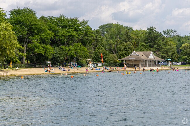 Williams Bay offers sandy shores for swimming.