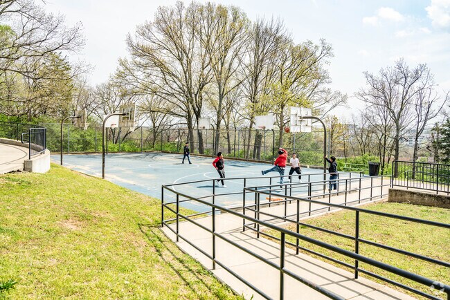 Since 2019, Oakwood Park offers a playground, basketball courts, and a scenic hiking trail for Talbot's Corner residents.