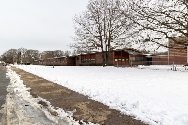 Side view of Lippitt Elementary School in Warwick, Rhode Island.