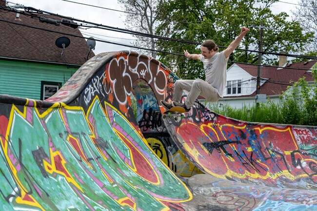 Practice your kick-flip at the famous Ride It Sculpture Park located near Buffalo Charles.