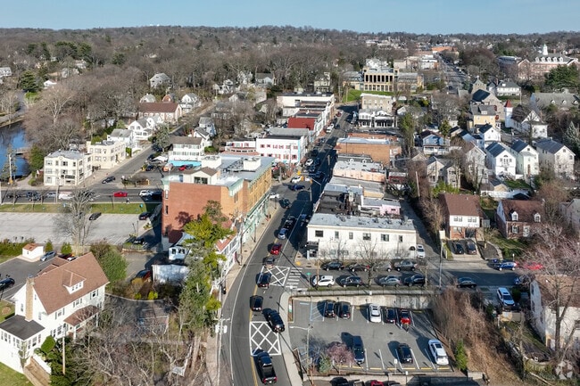 Port Washington has a long Main Street with many historic buildings.