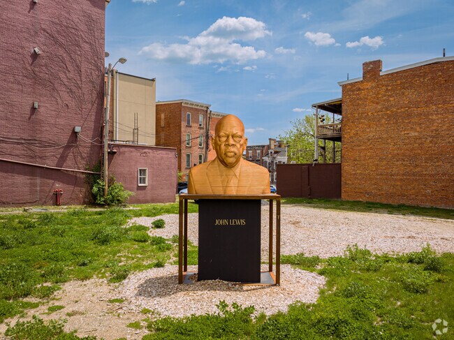 The John Lewis Statue in Newburgh is an iconic yet beautiful artistic rendition of the leader.