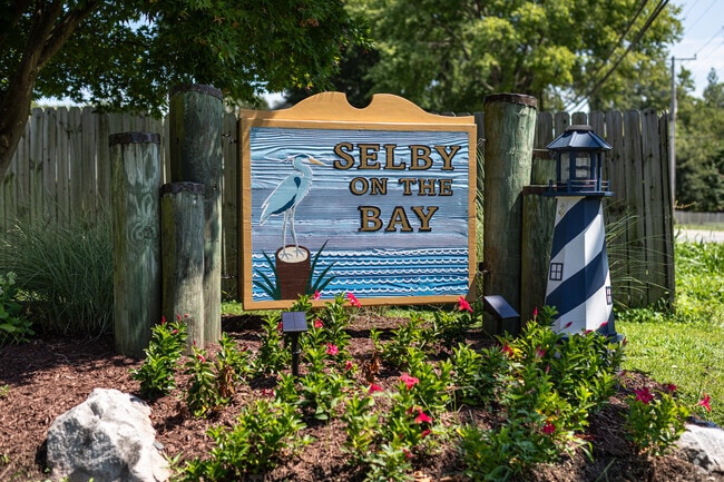 Visitors know when they arrive to Selby-on-the-Bay when they see this welcoming signage.
