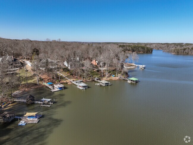 An aerial view of Mountain Island lake in Gaston County.