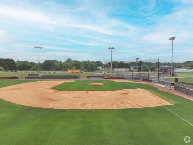 A nice baseball field sits on the campus of Alexander Central High School.