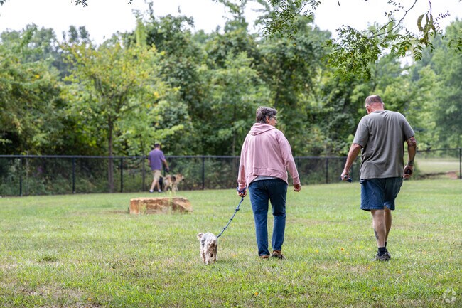 Residents of Olde Orchard take their pups to Big Walnut Park to get some steps in.