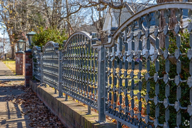 Wrought iron fences provide security for some residents in Orlinda.