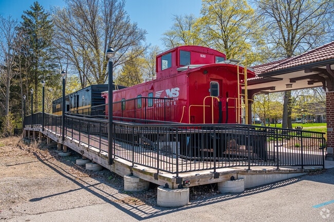 Historic trains are located in downtown Chesterton.