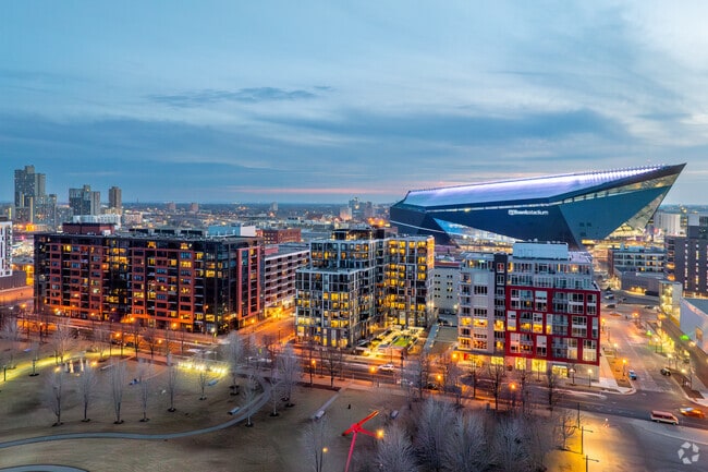 Various condominium units facing Gold Medal Park in Downtown East.
