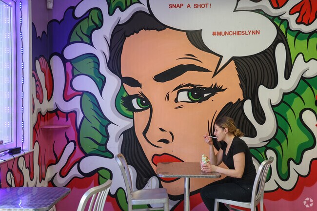 Lynn English customers love the homemade ice cream donuts at nearby Munchies Ice Cream.