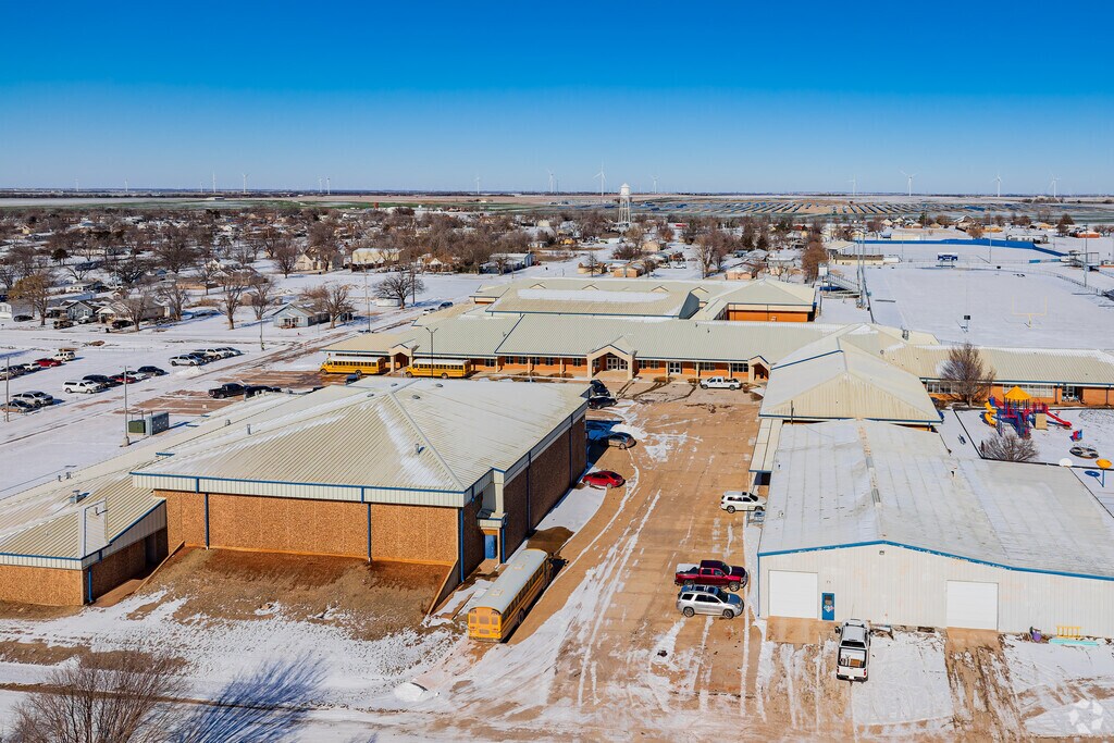 Aerial view of the Covington-Douglas Elementary School.