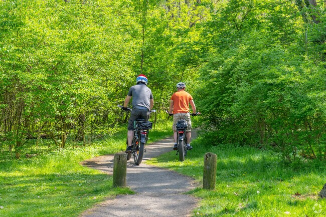 The trails wind through Illick's Mill Nature Preserve are great for mountain biking.