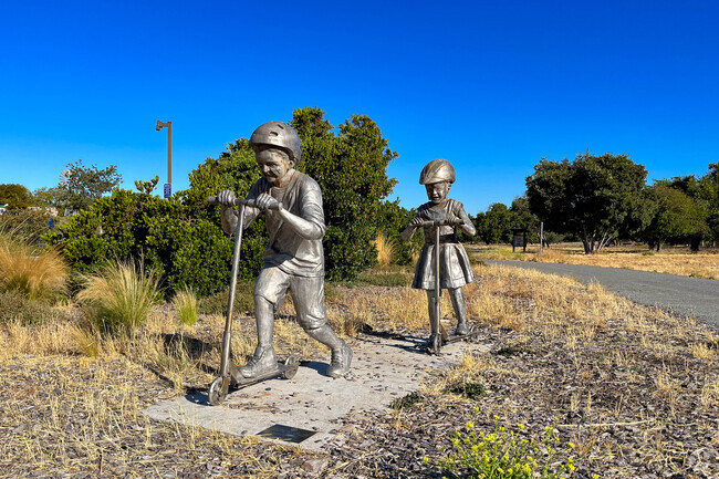 Children Sculptures at Guadalupe River Park in Central San Jose.