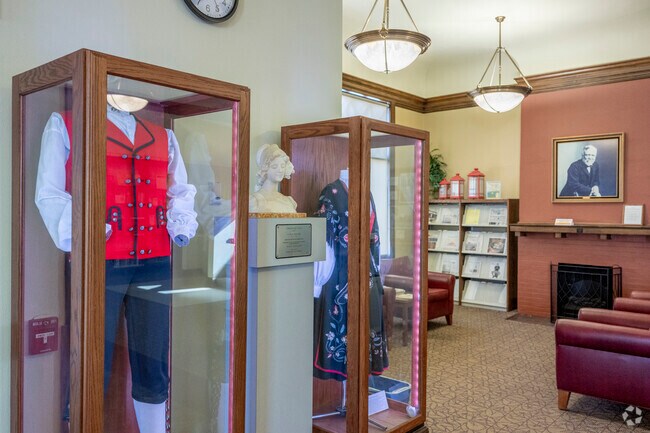 The Stoughton Public Library has several interesting artifacts and displays pertaining to the town's culture.