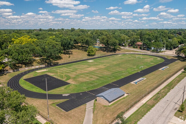 Play football or run around the track at the City High/Middle School in the town of Creston.