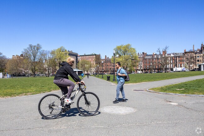 Biking is a popular option on any of the paved paths within the Boston Common.