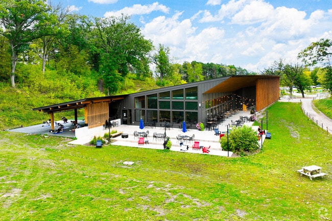 The Trailhead Lodge offers a variety of amenities at Theodore Wirth Regional Park.