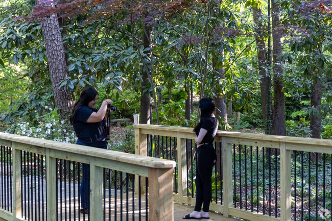 Hatcher Garden and Woodland Preserve is a great place for a photo session, near Roebuck.