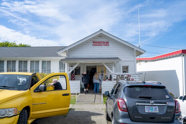 All are welcome at the Winchester bay flea market.