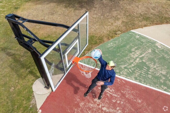 Perfect your slam dunk on the basketball court at Tipton Park in Hedgewood.