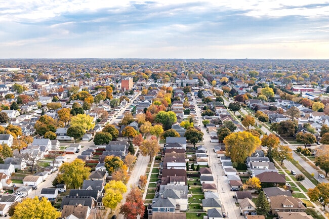 Gridded streets and tall trees make up the Fairview Park neighborhood.