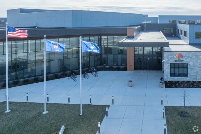 Here is the entrance to Sun Prairie West High School.