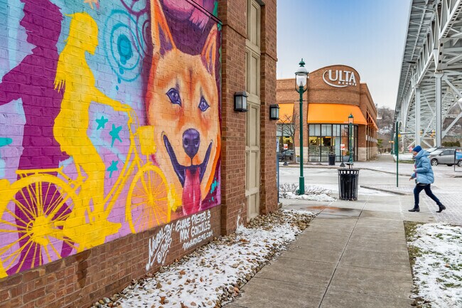 Colorful wall art at The Waterfront,  a local outdoor mall.