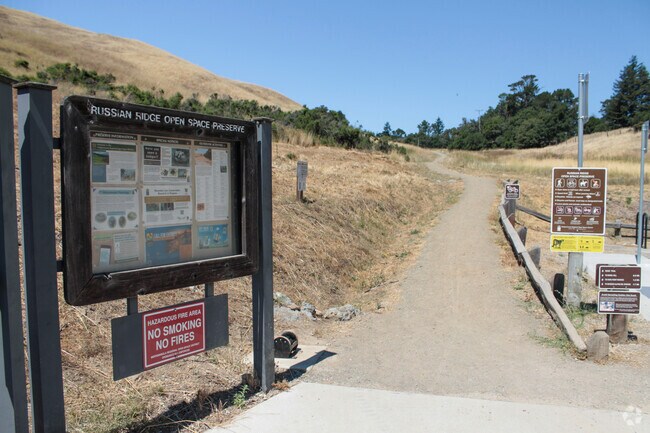 Russian Ridge Open Space Preserve features hiking trails in the neighborhood of 
Portola Valley