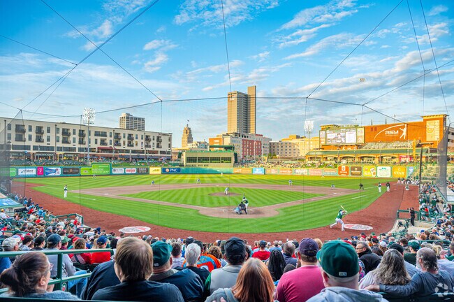 West Central's Parkview Field has views of the downtown skyline.