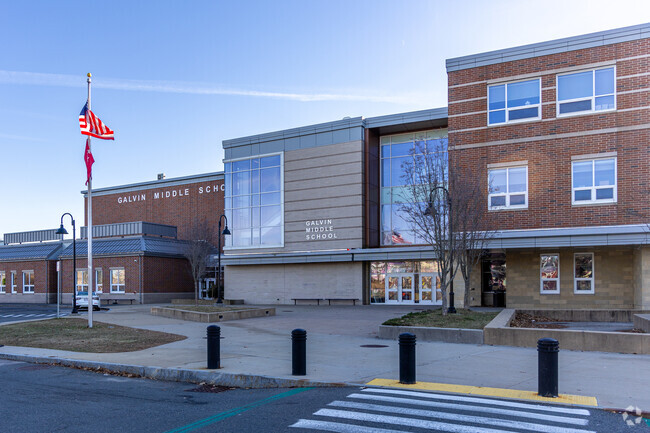 The community entrance to the Galvin Middle School in Wakefield, MA.