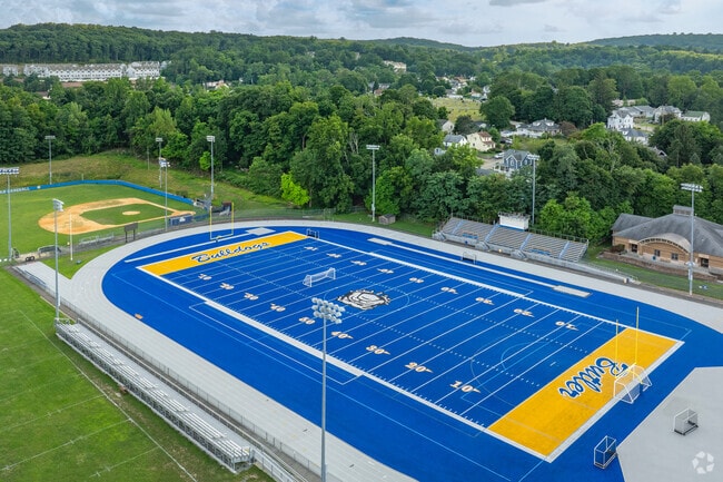 Butler High School's Butler Bulldogs athletic teams have been state champions, and the football team now plays on a new $2 million artificial turf field that's distinctively blue and gold.