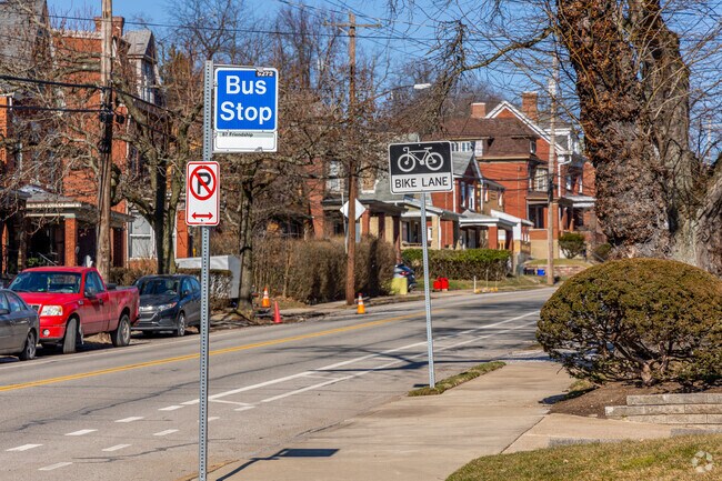 Bus stops are located throughout Stanton Heights and offer easy access to the city.