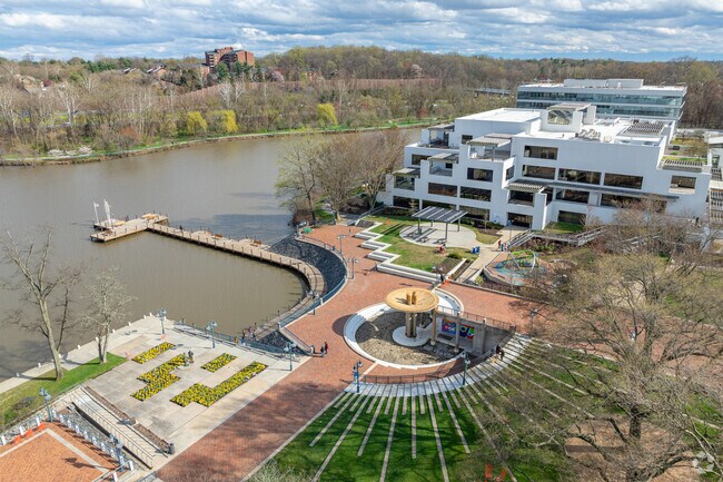Lake Kittamaqundi, in Columbia Town Center, is a 27-acre man-made lake.
