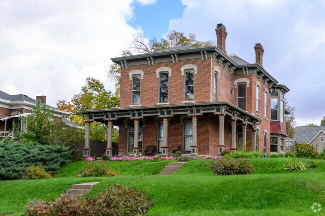 A picturesque Italianate Victorian home sits on a prominent hill in Perrin.
