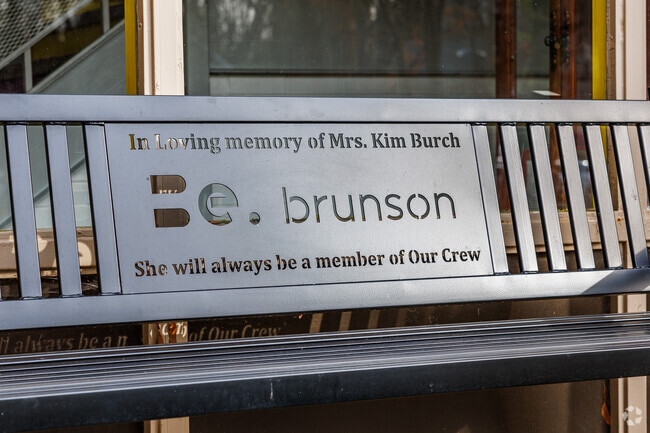 A bench at Brunson Elementary commemorates a beloved teacher.