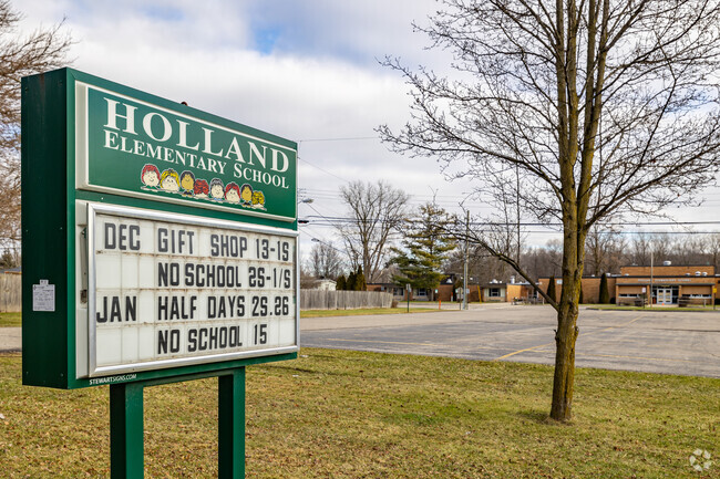 Sign for Holland Elementary School in Taylor.