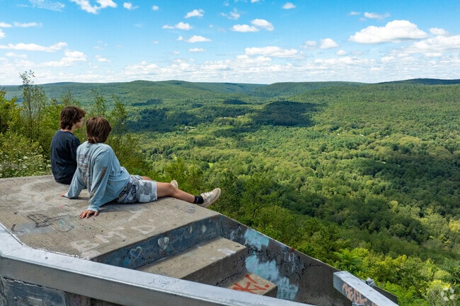 The lookout on Route 52 in Cragsmoor provides stunning views of the valley and Ellenville below.