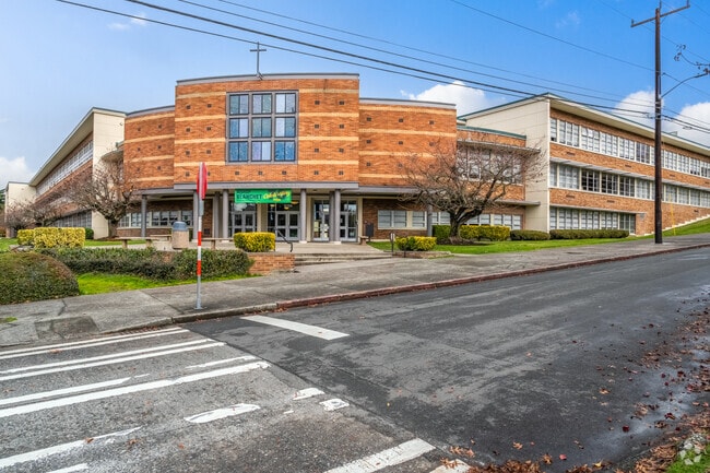 Bishop Blanchet High School front facade.