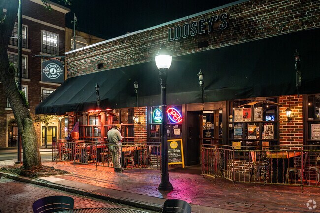 Sugarhill locals head downtown to Loosey's Bar for a burger and a drink.