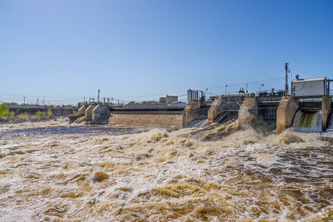 Little Falls has a dam for the Mississippi River in the middle of the city.