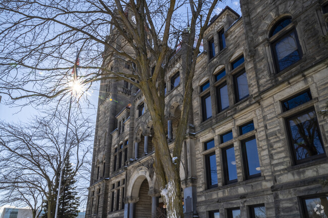 City Hall in Bay City was built in the 1890s with a 180-foot-tall clock tower.