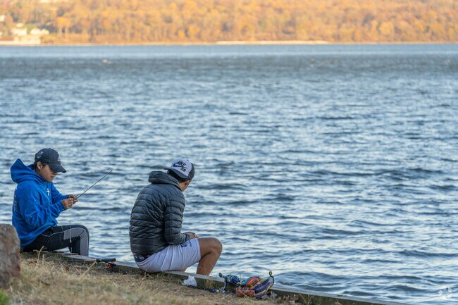 Fishing enthusiasts flock to Hook Mountain State Park for a memorable day of fishing.