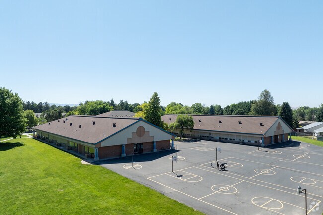 Students enjoy sport courts and fields at Hillcrest Elementary.