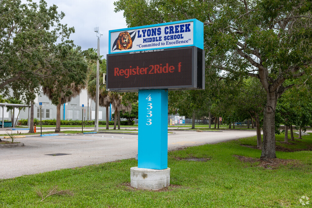 Lyon Creek Middle School signage.