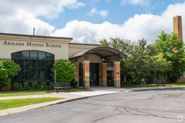 Armada Middle School front entrance in Macomb County.