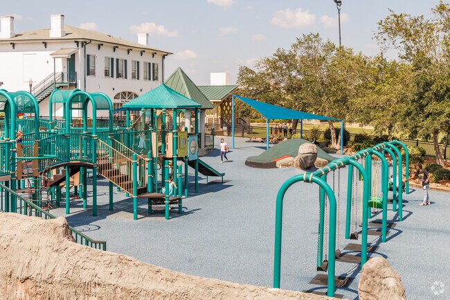 The playground at Turtle Grove Park offers year round outdoor fun at Albany Historic District.