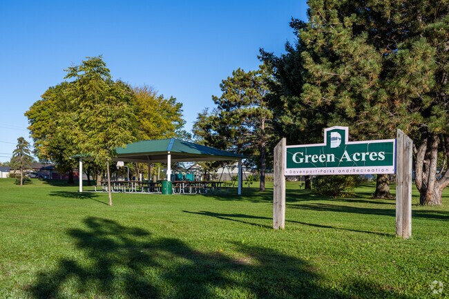 Green Acres Park has a pavilion for picnics and a playground for kids in North Side.